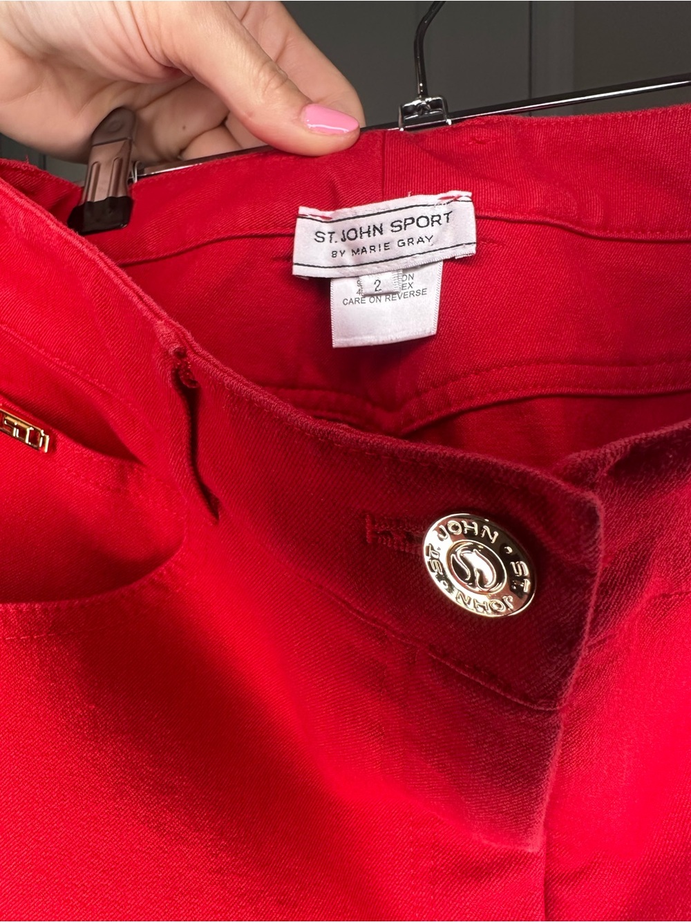 St. John Vibrant Red Trouser Pants Size 2 - Picture 6 of 10